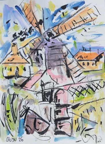 Moulin maisons acrylique - et, maisons"