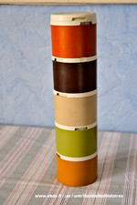 Tupperware Vintage 5 boites empilables, sucre sel poivre épices....camping 70'