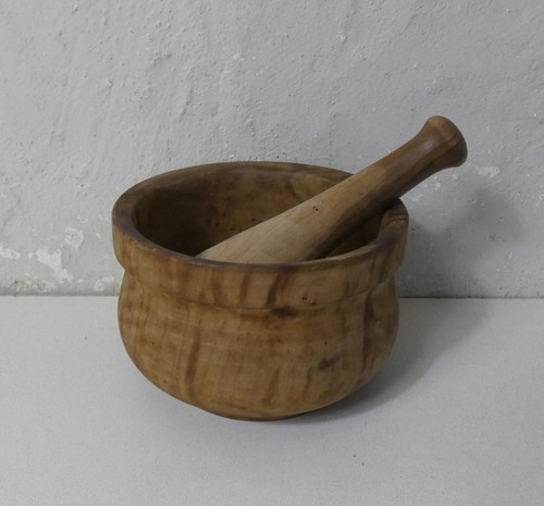 Mortier pilon bois - et, en