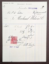 1909 Rowland Wilson & Co Boot & Shoe Mfrs Woodboy Street Leicester Invoice