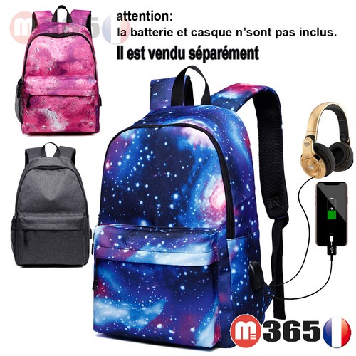 Sac dos unisex chargeur usb - chargeur,