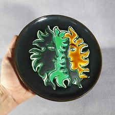 Rare and beautiful ceramic plate VALLAURIS Yves Neveu 1950's