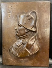 Solid bronze plaque profile of Emperor Napoleon 1st, Bonaparte