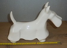 Vintage Enameled Ceramic Earthenware Ceramic Dog Sculpture Statue 22cm