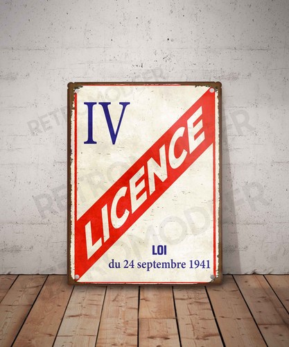 Plaque métal vintage licence - métal,