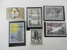 lot de 6 timbres belges thème 2ème guerre