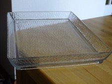 BACCARAT 1 ANTIQUE SERVING TRAY CRYSTAL MOLD 19 EME signed lg 31 cm