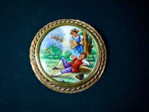 Broche ancienne porcelaine - porcelaine, de