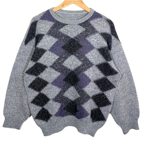 Pull graphique losange - losange, vintage