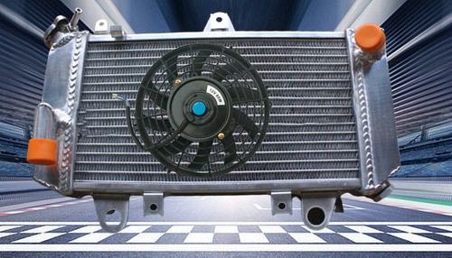 Row aluminum radiator fan - row,