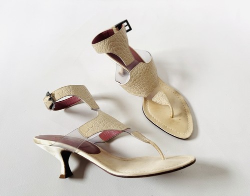 Sandales cuir façon python - en,