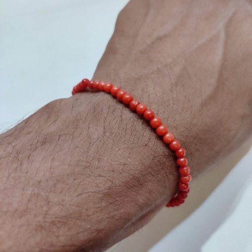 Bracelet perles corail - de,