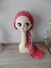 ANCIENNE TETE A CHAPEAU TWIGGY ANNEE 50/60