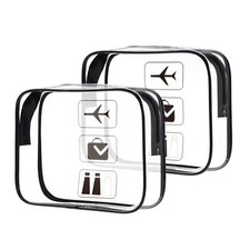 Lot de 2 Sacs de Valise Transparents TSA Beauty Case de Voyage pour Le Transp...