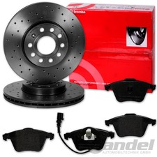 BREMBO Perforé Disques + Revêtements Avant pour VW Golf 6 Gti Sirocco Audi S3