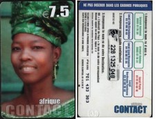 AFRICA CONTACT PREPAID €7.5 VALID 2003/12/31 + ICC embossing