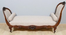 Boat side table, solid mahogany carved lounge chair, Louis Philippe era