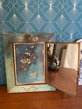 Antique mirror, triptych, art nouveau, Japanese decorations, 19th century, 1876, wooden