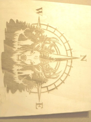 Gravure bois cerf - bois,