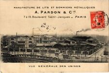 Old postcard Paris 14th 7th, comic St-Jacques manufacture of beds and box springs (1270191)