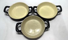 NOUVELLE CUISINE MINI CASSEROLE AU GRATIN HANDLE DISHES LOT OF 3 BLACK 6.75"x5"