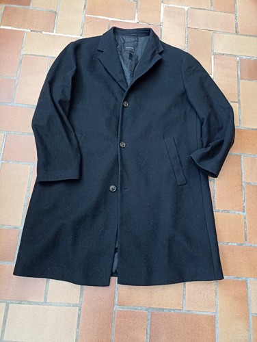 Manteau laine noir pierre - manteau,