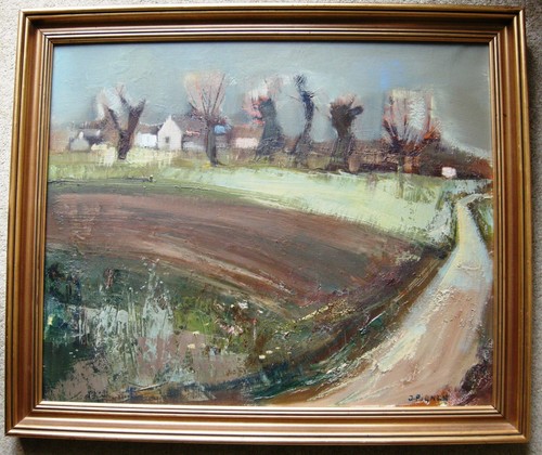 Huile sur toile maisons - huile,