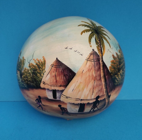 Calebasse africaine peinte - calebasse,