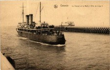 CPA AK Ostende - Le Chenal et la Malle Ville de Liege SHIPS (763211)