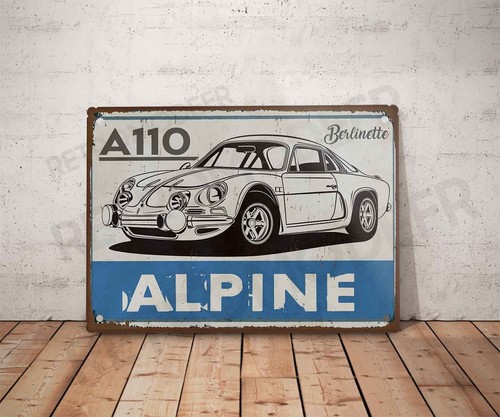 Plaque métal vintage alpine - plaque,
