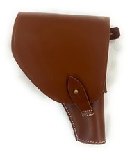 WW2 French M1935A SACM Pistol Holster, 2 Inside Magazines Pouch - Leather