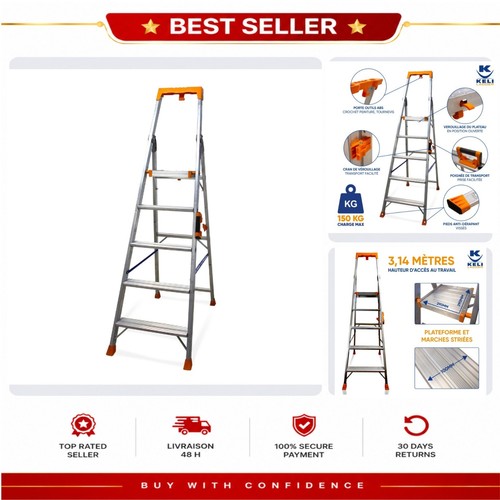 Escabeau pliable aluminium - , 5