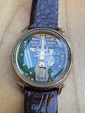 1964 Bulova Accutron Spaceview Watch 214 Yellow Dot Runs Great