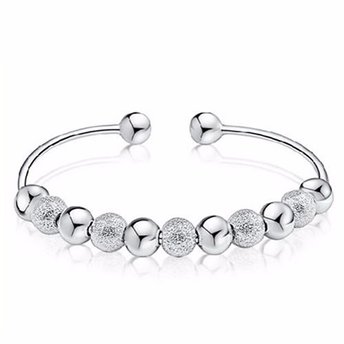 Bracelet perles argent sur - d'argent,