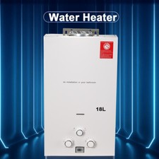 Chauffe-eau sans réservoir 18L 4.8GPM Gaz propane GPL avec kit de douche Blanc