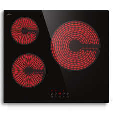 Plaque de Cuisson Vitrocéramique 3 Feux Encastrable, 5700W, Table de Cuisson