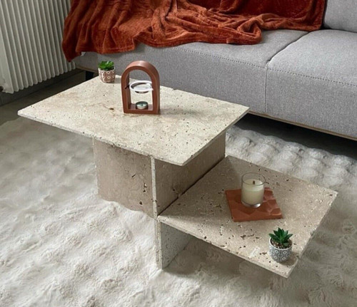 Table basse travertin - basse,