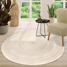 Salon Tapis Rond Fait Main Poils Ras Design Monochrome Moderne