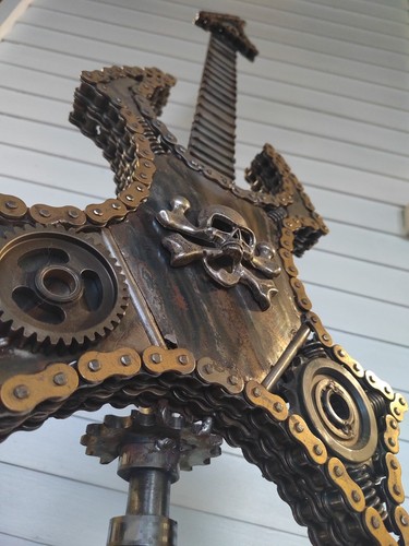 Sculture guitare metal skull - sculture,