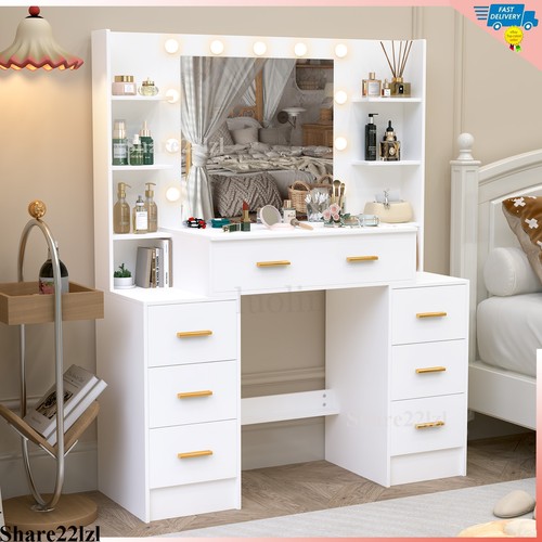 Vanity desk set with led - set,