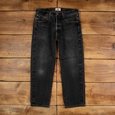 Vintage Levis 501 Jeans 33 x 30 Dark Wash Straight Black Red Tab Denim