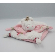 Doudou plat licorne blanche
