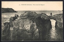 Old postcard Ouessant / Finistère, natural bridge of Talgrac ́h 