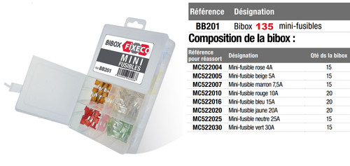 Coffret 135 mini fusibles - coffret,