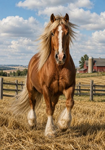 Cheval trait alezan au - cheval,