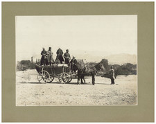 Qajar, Vintage Persian Traveler Cart Albumen Print, Silver Print