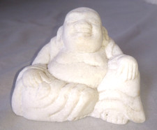 ANTIQUE WHITE MARBLE ASIA BUDDHA FIGURE STATUETTE 1950-1970 TIBET
