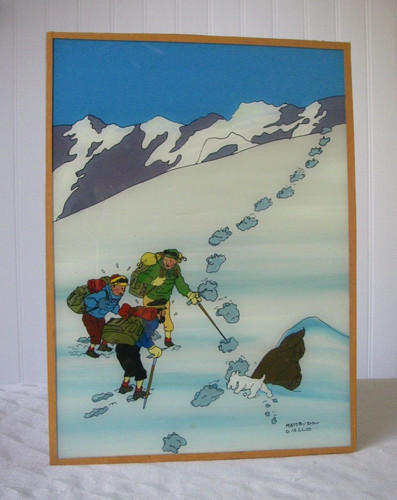 Rare fixé sous verre peinture - sous,