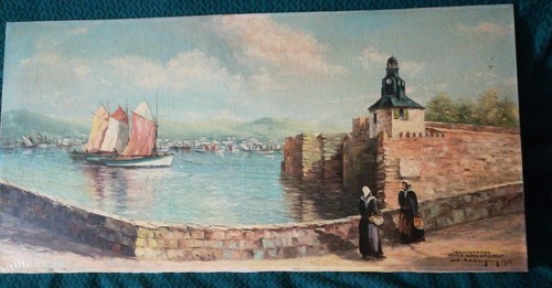 Huile paysage marine - , mer