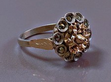 Ancien bague argent or 18carat bague marcassites bijoux ancien bague or T53 Noel